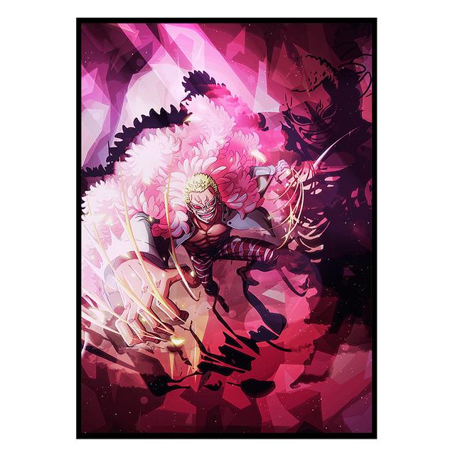 Japanese anime, solid poster, wall art print, "wanted by luffi", battle canvas, paintings for home, living room, bedroom, decor