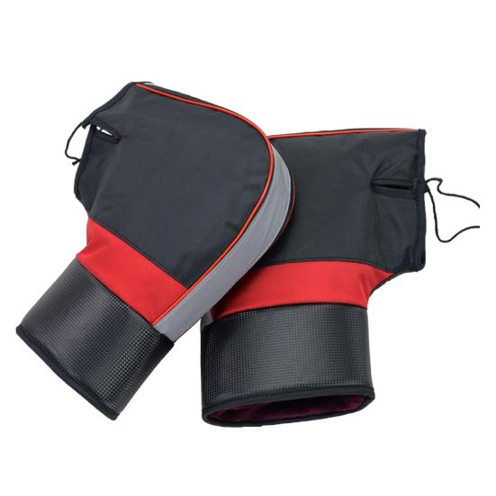 Universal Motorcycle Handlebar Gloves Windproof Snowmobile Handle Bar Muffs Winter Motorbike Hand Mitts with Reflective Strips