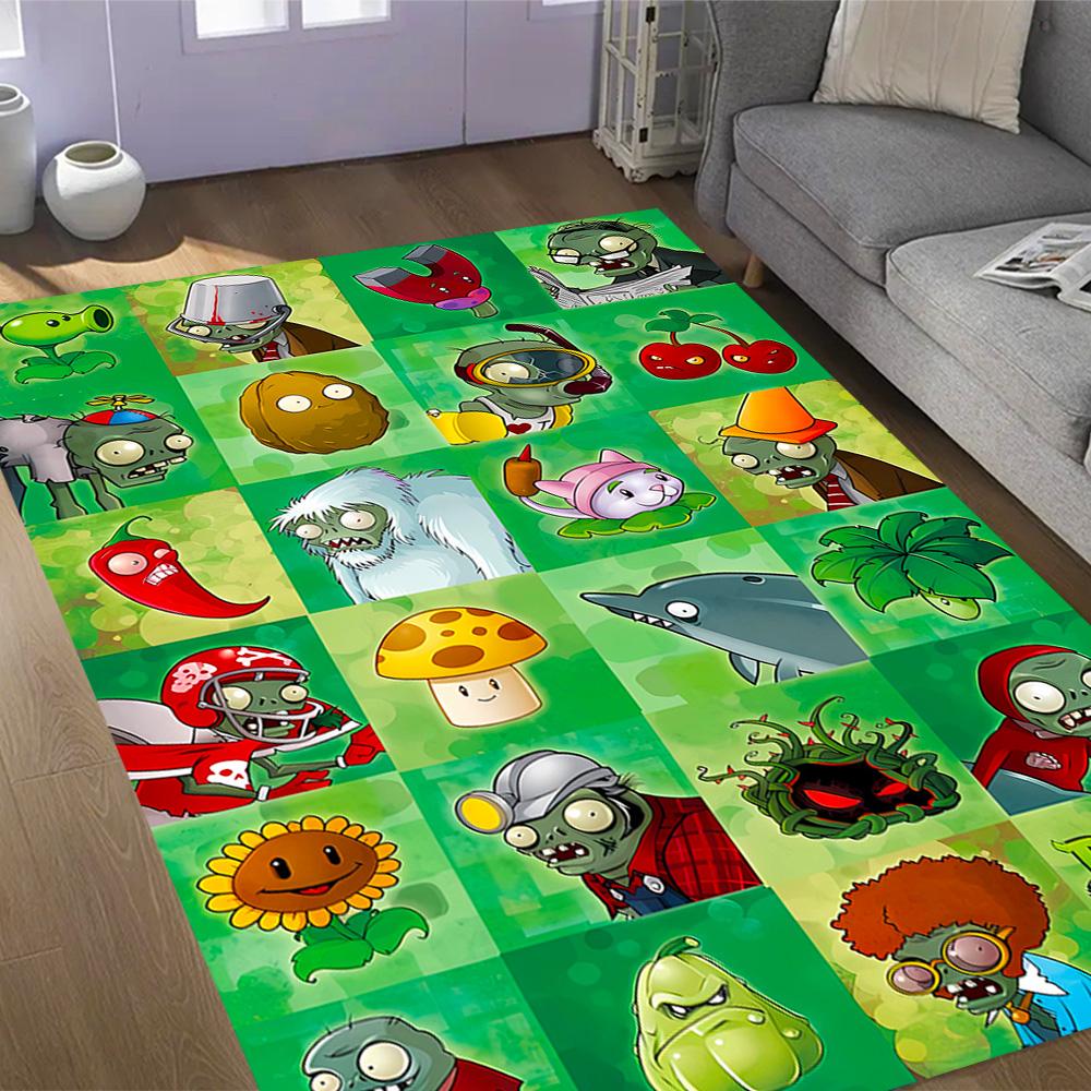 Zombie-Pflanzen Party-Thema Anti-Rutsch-Teppiche - Polyester Heimdekoration, Geeignet für Schlafzimmer, Wohnzimmer, Eingangsbereiche, Studios und Dekorationen