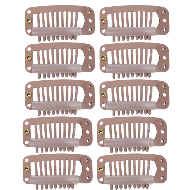 Wig Clips U-shape Metal Snap Claw Clip with Soft Rubber 9 Teeth Jewelry for Women Berets Caps Hair Pins DIY Accessories