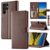 Leder Wallet Case für Samsung Galaxy S25 S24 S23 S22 Ultra S21 S20 FE S10 S9 Plus Note20 10 Plus Business Flip Kartenabdeckung
