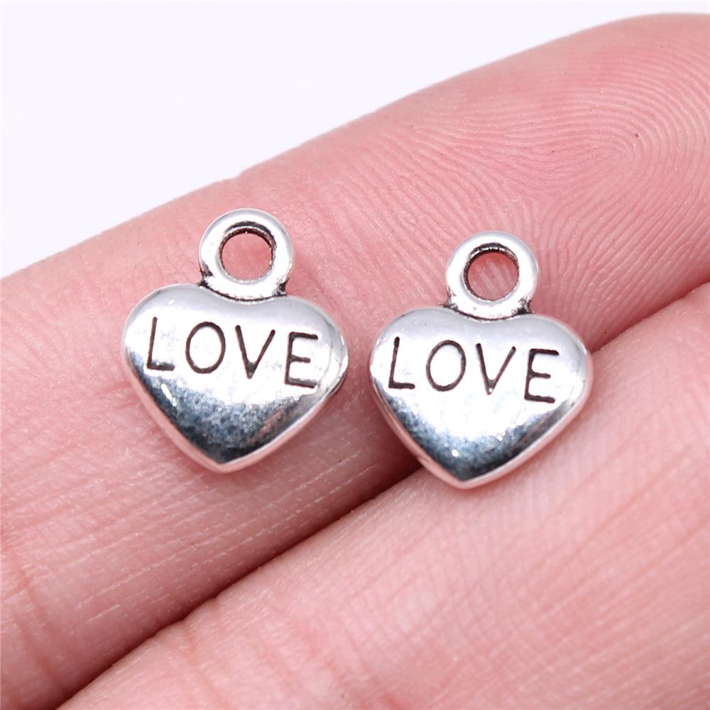 20pcs Hearts Charms Antique Silver Color Small Heart Charms Jewelry DIY Heart Charms For Bracelet Making