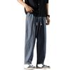 Japenese Cotton Linen Pants Men Summer Straight Casual Ice Silk Sweatpants Male Wide Leg Oversize Linen Trousers