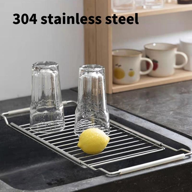304 Edelstahl Abtropfgestell Spülsieb Spülenablagehalter Abtropfregal Spülenablagegestell Geeignet für Küchenspüle