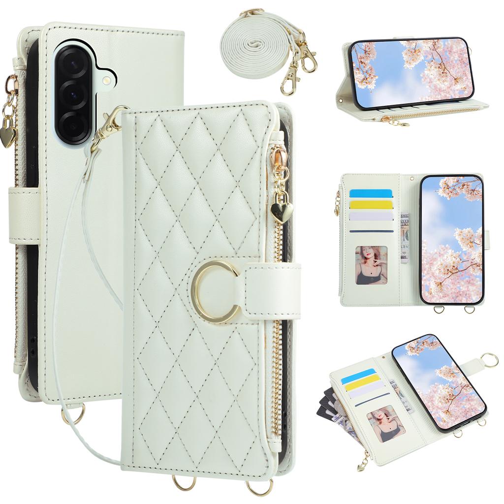 Flip Leather Crossbody Wallet Phone Case for Samsung Galaxy A57 A37 A07 A17 A16 A36 A56 A26 A06 A55 A35 A05 A05S A54 A34 Cover
