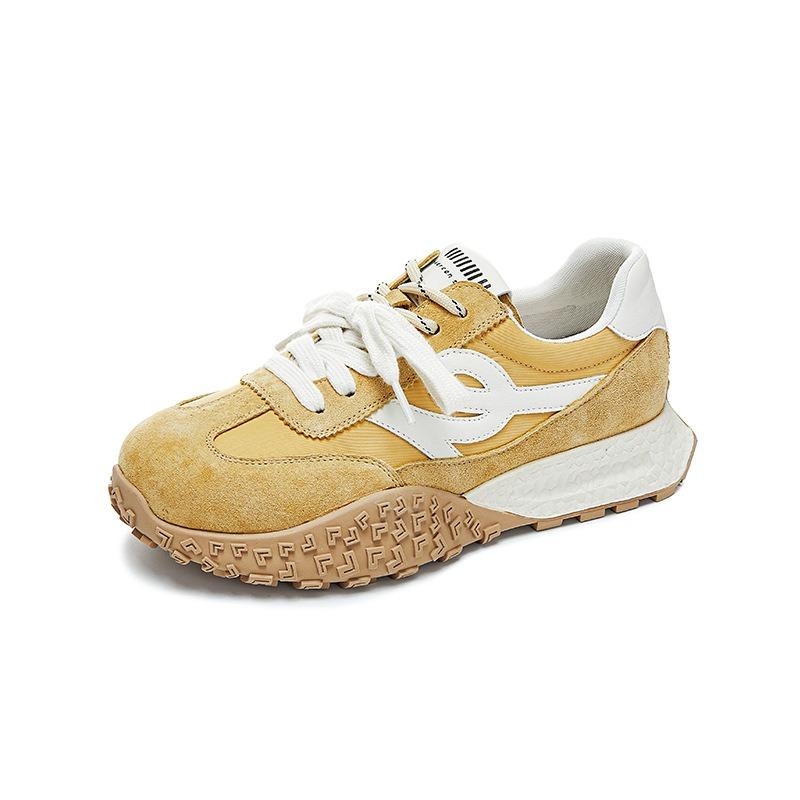 Leather Platform Women's Spring New Retro Flat-bottomed Versatile Casual Sports Shoes Single Shoes