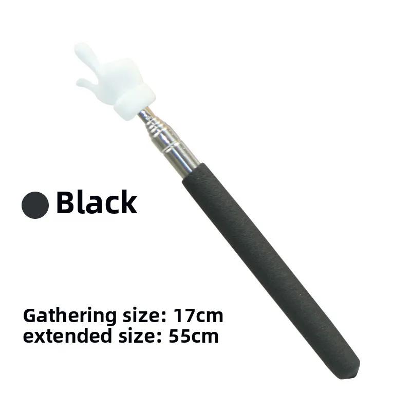 Einziehbarer Zeigerstab für Lehrer, Fingerdesign, Edelstahl, Teleskop-Zeigestab für den Schulunterricht, Lehrerbedarf für den Unterricht