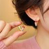 Colorful Heart Ear Buckle New Korean Fashion Women's Earring Precious Hoop Earrings Gold Plating Jewelries Girl Gifts