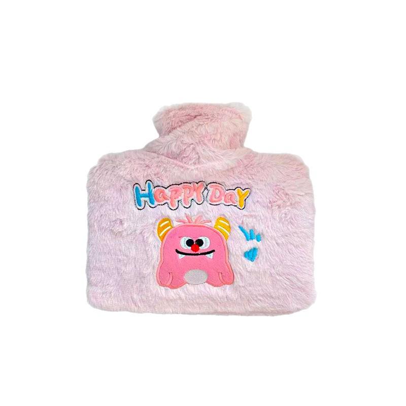 Large Capacity Cartoon Plush Hot Water Bottle with Removable Washable Cover for Stomach and Waist