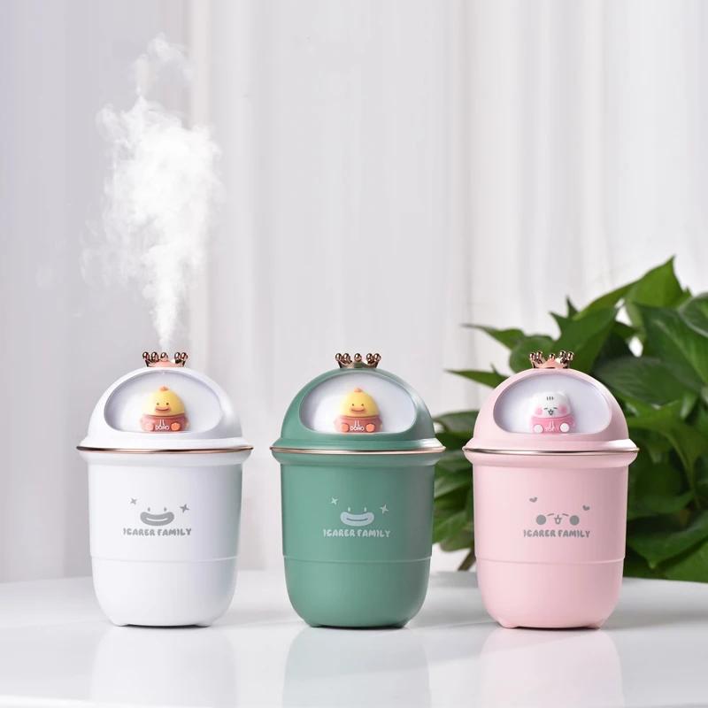 

USB Humidifier Ultrasonic Cool Mist Maker Fogger with LED Light For Home Car Electric Cute Cartoon Crown Duck Air Humidifier