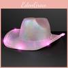 Halloween Party Colorful Cowboy Hat With Led Lights For Costume Fun And Festive Celebrations