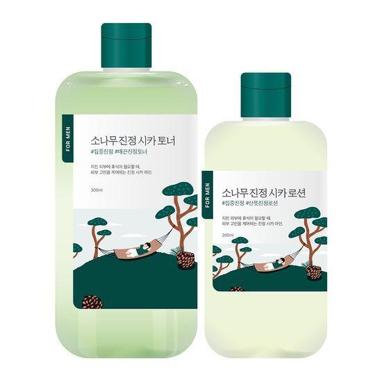 ROUND LAB for Men Pine Soothing Toner/Lotion 2-pack (Toner 300ml + Lotion 200ml)