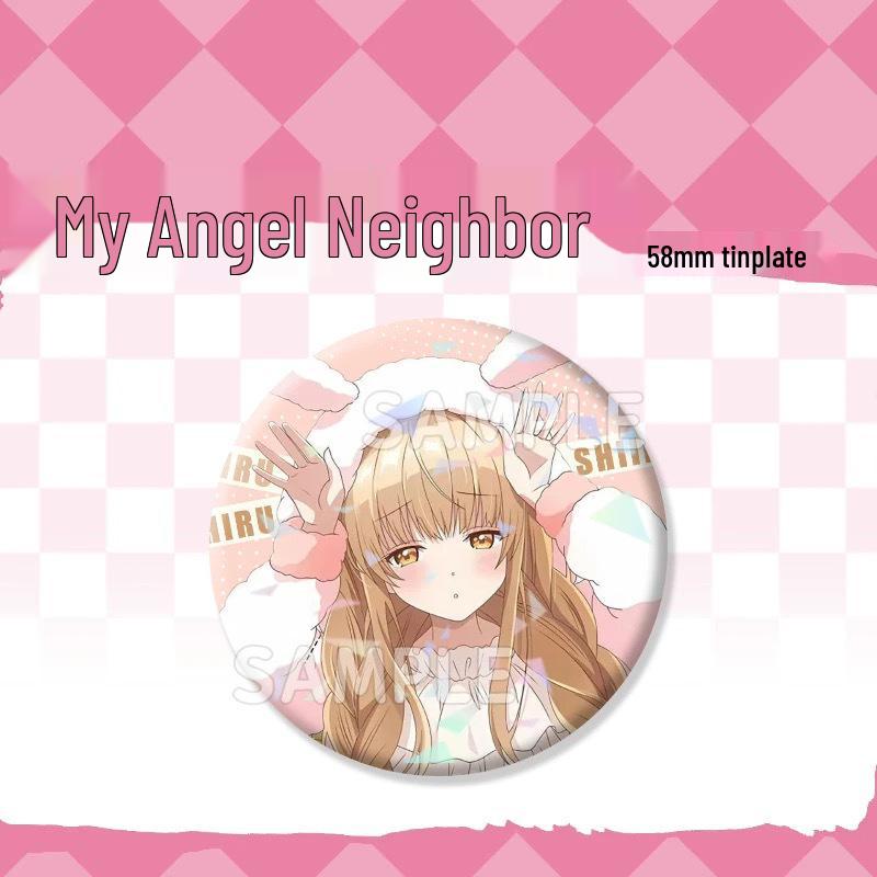 Shiina Mahiru Angel-kun Tinplate Shattered Glass Guba Badge Backpack Charm Anime Peripheral