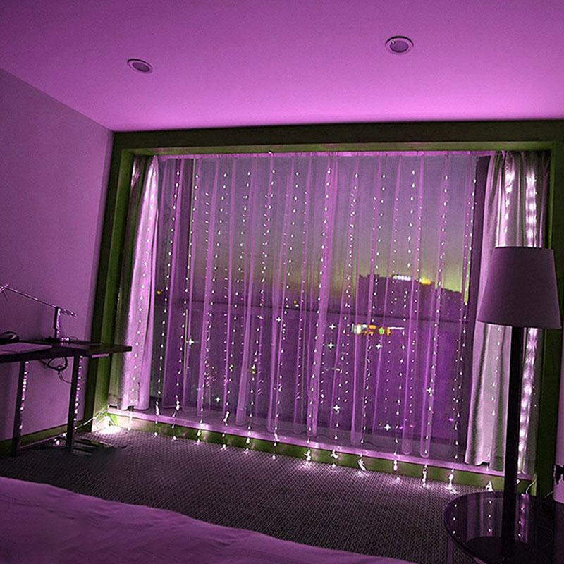 LED Garland Curtain Lights 8 Modes USB Remote Control Fairy Lights String Wedding Christmas Decor for Home Bedroom New Year Lamp