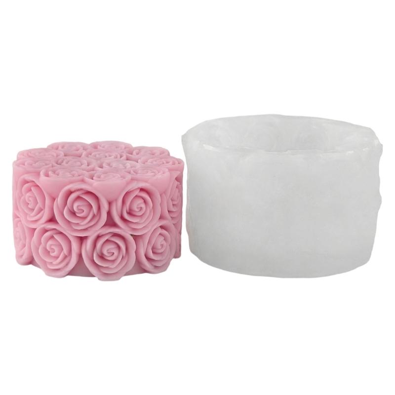 High Temperatures Resistant Rose Cylinder Candle Mould For Crafting Home Candle
