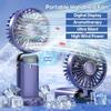 USB Handheld Mini Fan Foldable Portable Neck Hanging Fans 5 Speed Rechargeable Fan with Phone Stand