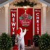 Christmas Wooden Card Wooden Door Sign Wear-resistant Environmental Protection Christmas Ornaments Wooden Wreath Welcome Sign