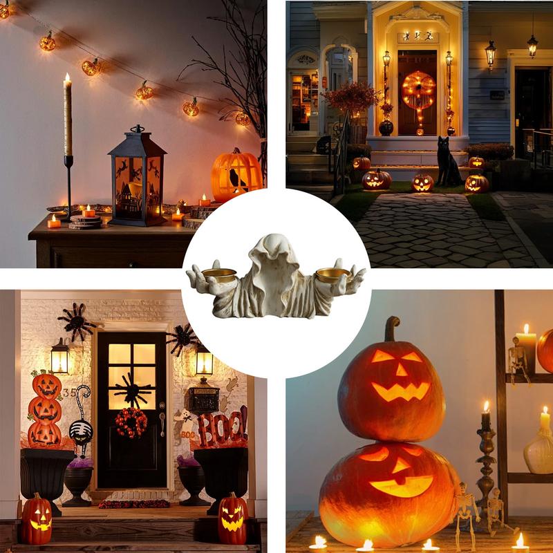 Halloween Horror Ghost Tea Light Candle Holder Gothic Candle Holder Decoration Home Holiday Party Table Decoration