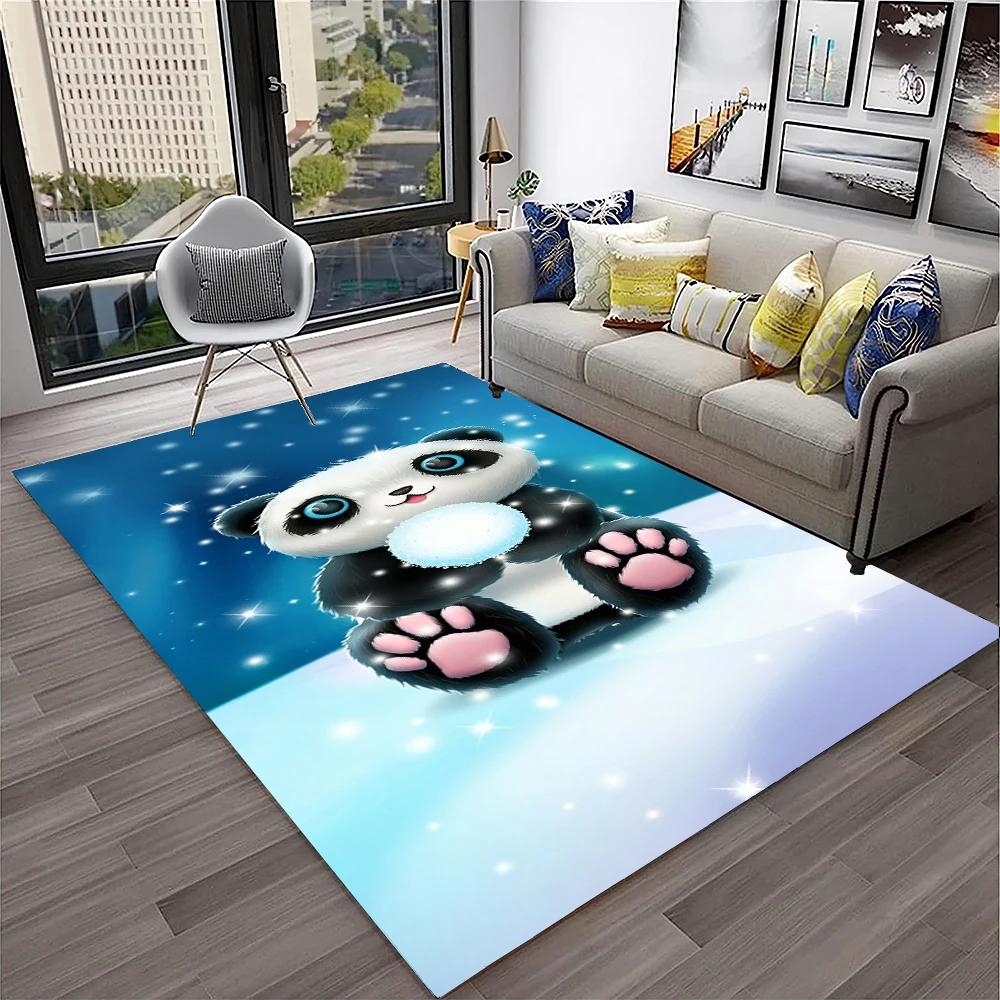 3D Cartoon Cute Panda Animal Child Play Carpet Rug for Home Living Room Bedroom Sofa Doormat Decor,Area Rug Non-slip Floor Mat