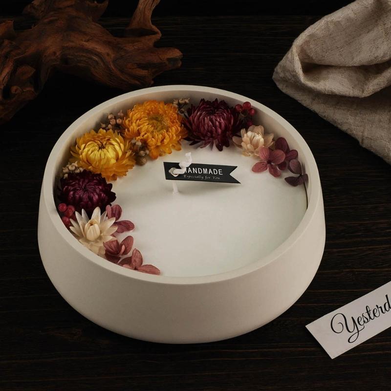 Concret Bowl Mold Candle Container Bowl Molds Pen Holder Gypsum Mould Flowerpot Cement Mold DIY Exploy Resin Molds Home