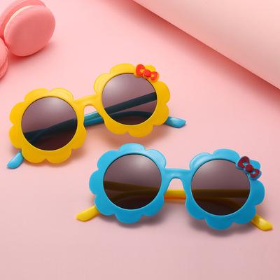 Novos óculos de sol flor dos desenhos animados crianças óculos de sol bonito bowknot óculos de bebê cross-border crianças óculos de sol