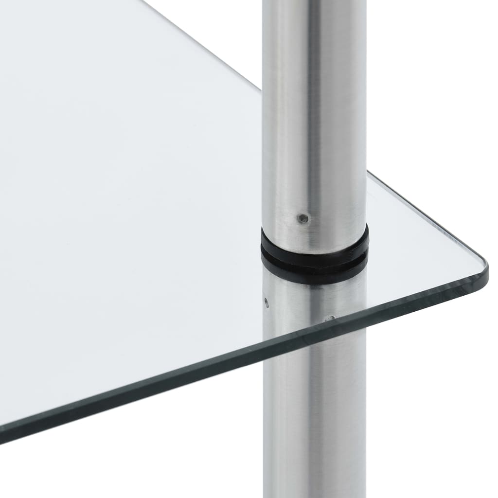 Vidaxl 6-Tier Shelf, Transparent, 40X40X160 Cm, Tempered Glass