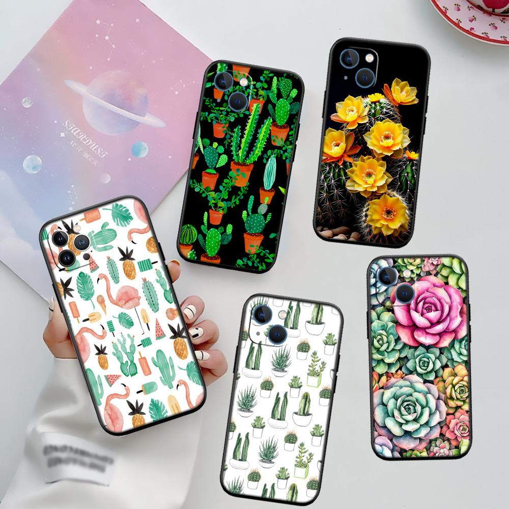 RA33 Watercolour Cacti Succulent Shell Phone Case for Xiaomi Poco C40 C50 C51 C55 C65 C71 C75 F3 F5 F6 F7 M2 M3 Pro Ultra