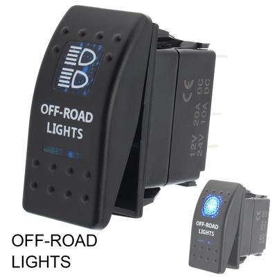 12V 20A 5P Przełącznik kołyskowy z niebieskim światłem LED