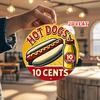 pc Vintage s Retro Hot Dogs  Mustard Diner Sign  Cents Hot Dog Stand Decor  HeavyDuty Aluminum Metal Poster