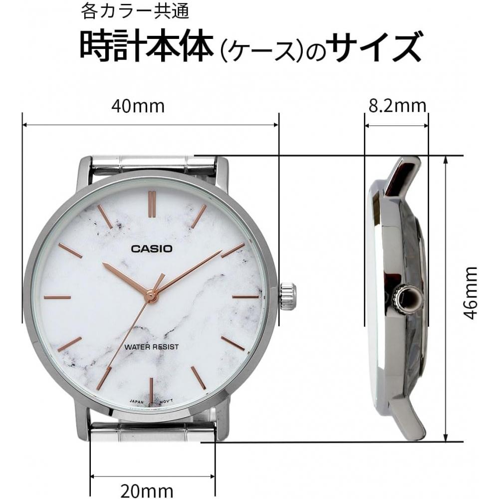 CaSio Men S Quartz Watch White Marble Metal Band Mtp Vt01dm 7a