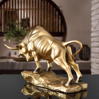 Statue de taureau, Sculpture d'ornement, Figurines d'animaux Feng Shui, décoration de chambre et de bureau, accessoires de décoration