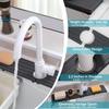 Diatomaceous stone kitchen sink mat with raised feet, kitchen faucet sink mat, absorbent diatomite stone sink tray, splash guard