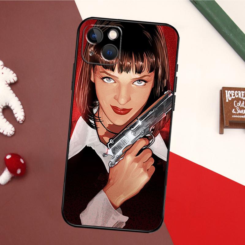 Mia Pulp Fiction Case For iPhone 17 Pro Max 16 15 14 13 11 12 Pro Max Mini 15 16 Plus 16e 17 Air Back Cover