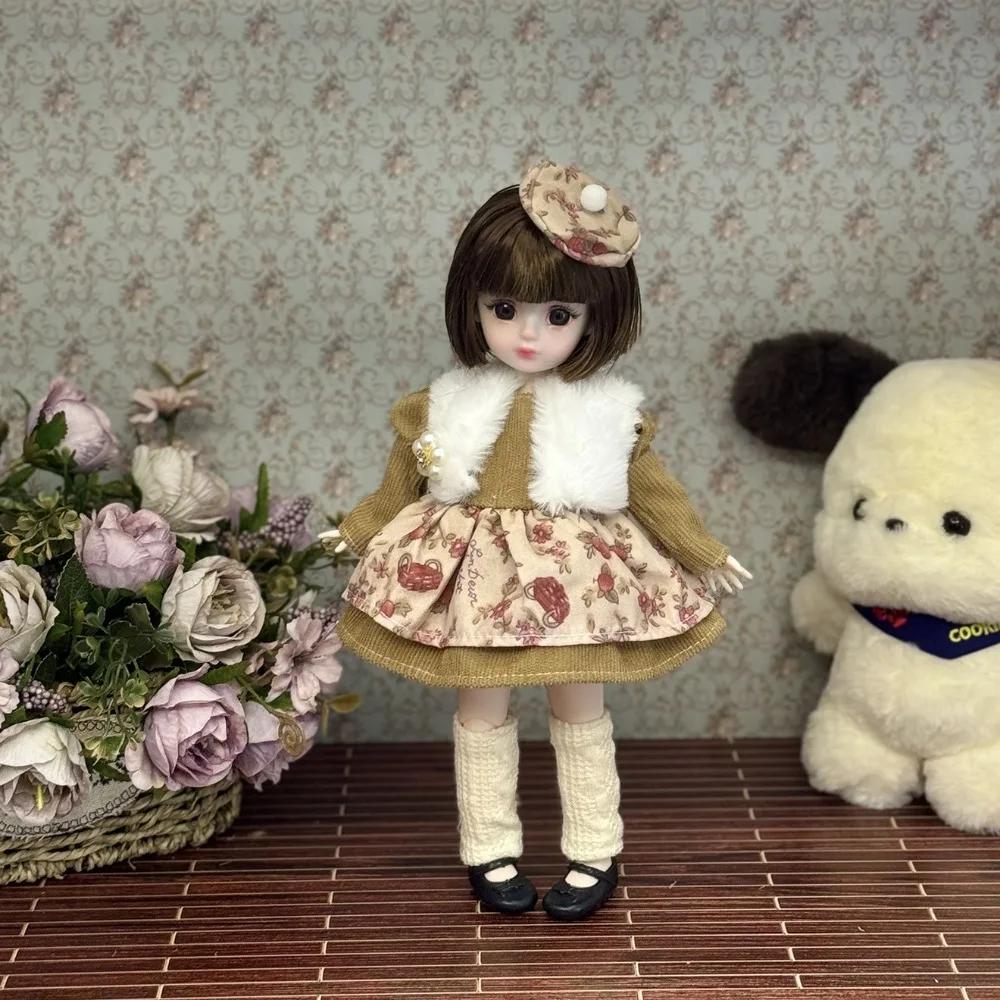Dressing Doll With Clothes 30Cm Bjd Doll Dress Up 3D Eyes Removable Joints Doll Colorful 16 Bjd 16 Bjd Dolls Girls Gifts
