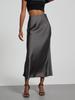 Elegant European and American Style Women's Satin Midi Skirt – Smooth, Slim, and Silky Texture for Summer