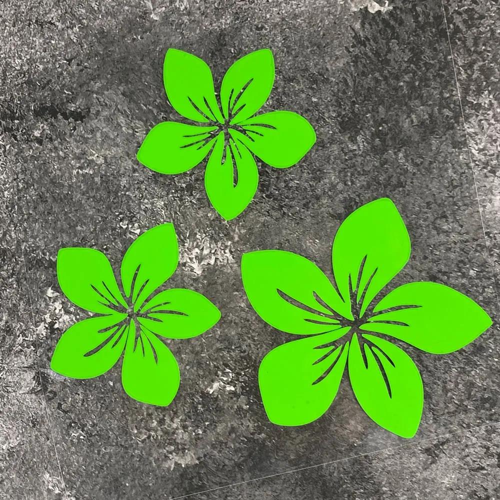 3pcs Pretty Flower Car Stickers for Auto Rear Window Bumper Body Helmet Cover Scratches Waterproof Blossom Motorcycle Decals