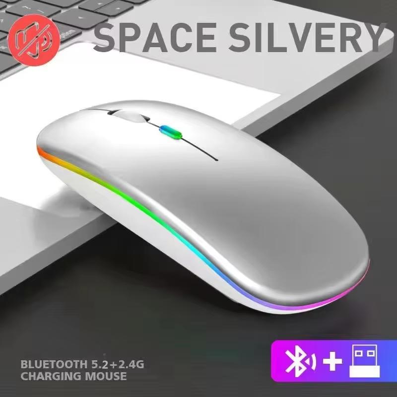 PHONEPACE Rechargeable Wireless Mouse Dual Mode Bluetooth 2.4G Silent LED Backlit Optical Mouse for PC Laptop