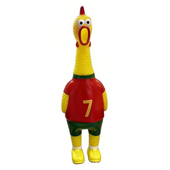 Screaming Chicken Toy for Dogs Chicken 12.6 Inch Rubber Squeaky Detachable Design Loud Scream Sound Stress красный