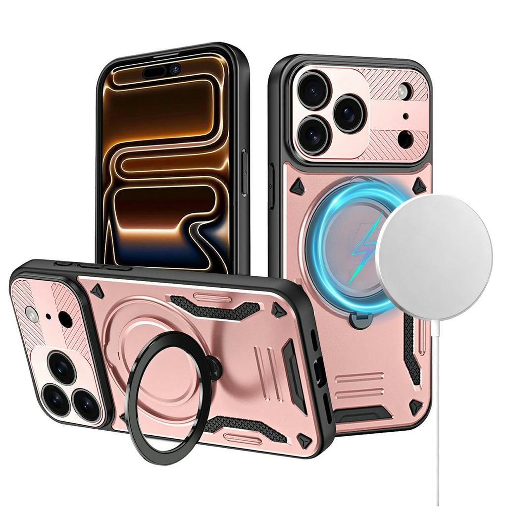 For iPhone 17 Pro Max Case Compatible with MagSafe Shockproof TPU + PC Phone Back Cover with Kickstand