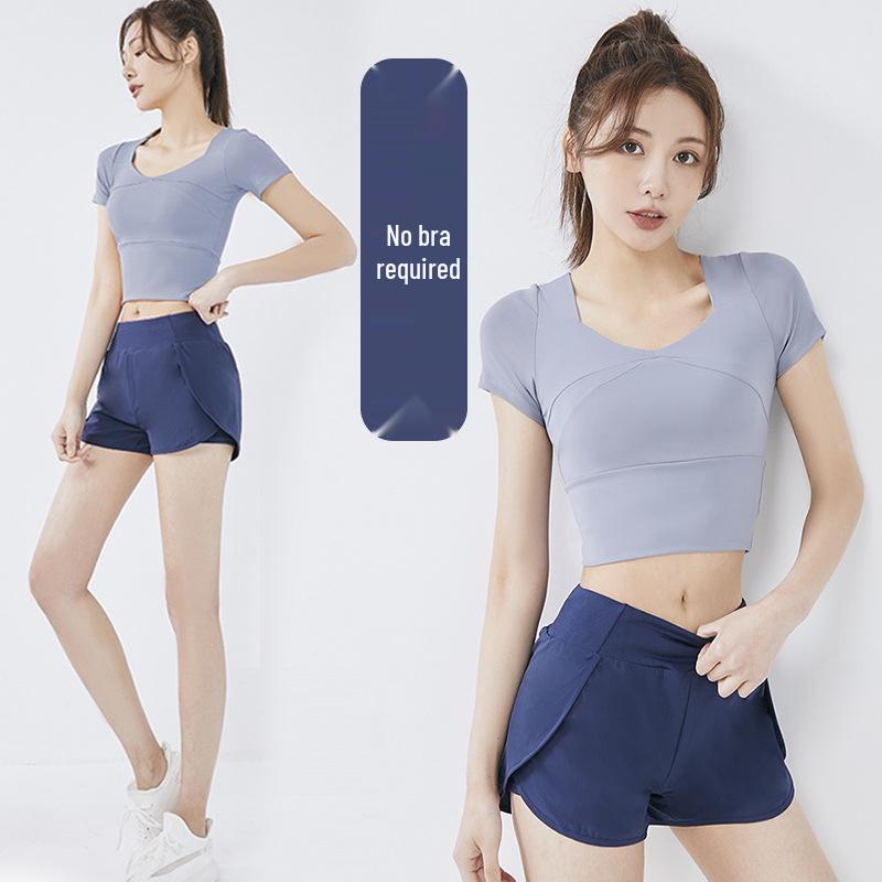 Women's Quick-Dry Summer Yoga & Fitness Two-Piece Set - Casual Sportswear Plus Size Short Sleeve