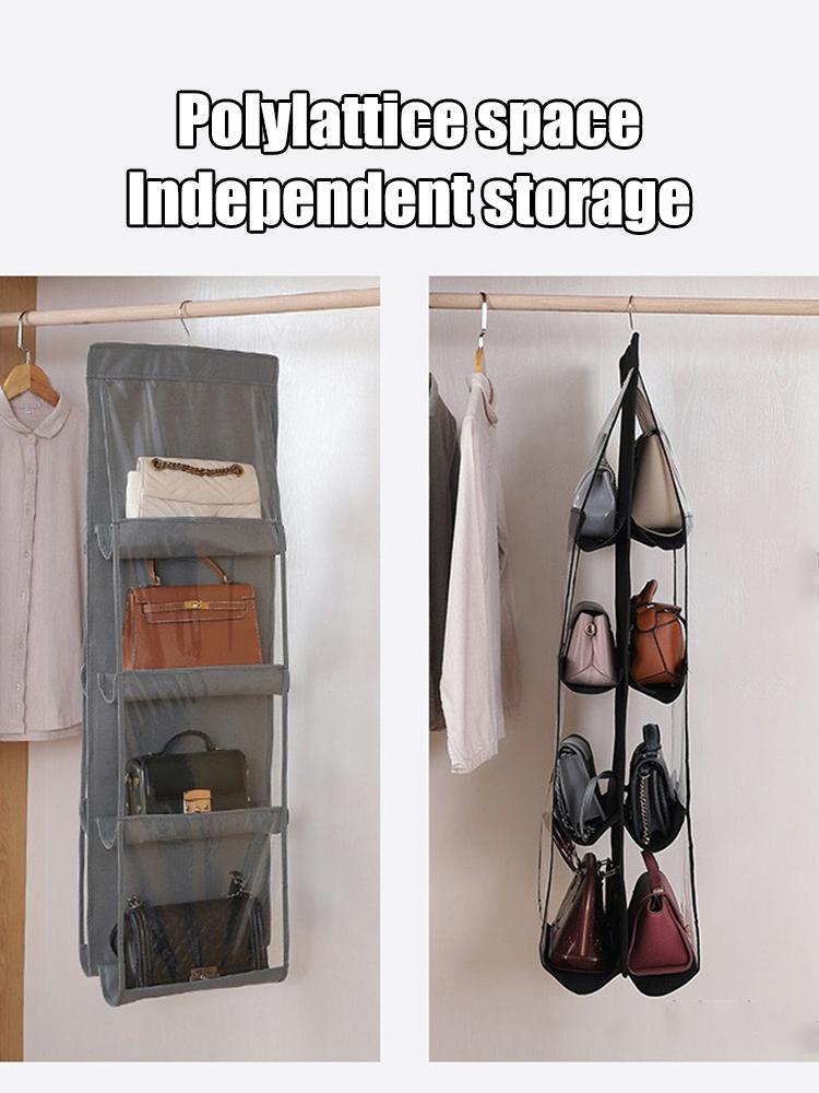 Handbag Hanging Storage Bag Storage Hanging Bag Non-Woven Multi-Layer Wardrobe Storage Dustproof Double-Sided Storage Bag