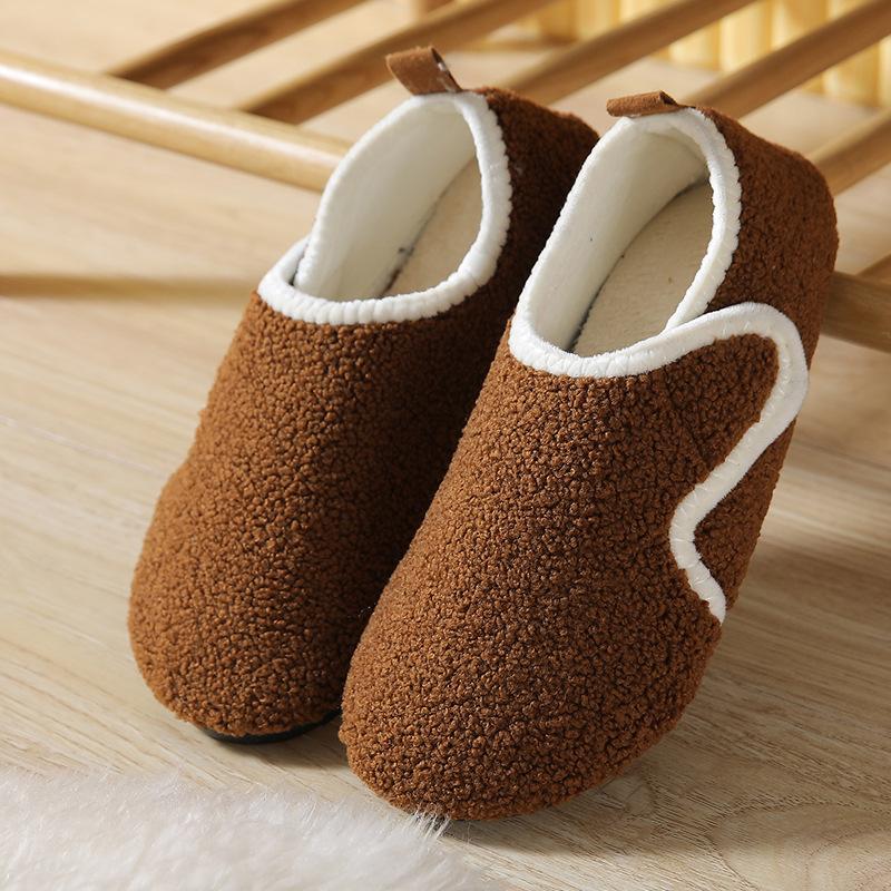 Chaussons d'intérieur d'hiver doublés de peluche pour femme - Pantoufles à enfiler douces doublées de peluche avec , Doublure intérieure douillette en peluche toutes saisons, Chaussures d'intérieur décontractées