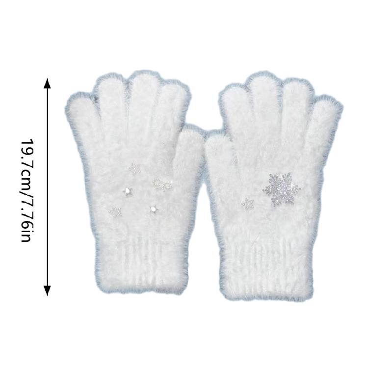 Screen Touch Hand Gloves Fashion Snowflake Cuff Gloves Casual Gloves for Walking