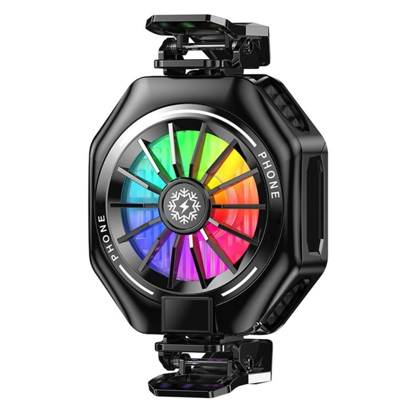 

3 Gear Adjustable Cooling System Digital Display Heatsink for Phone Portable Magnetic Cooling Fan with Clip Light