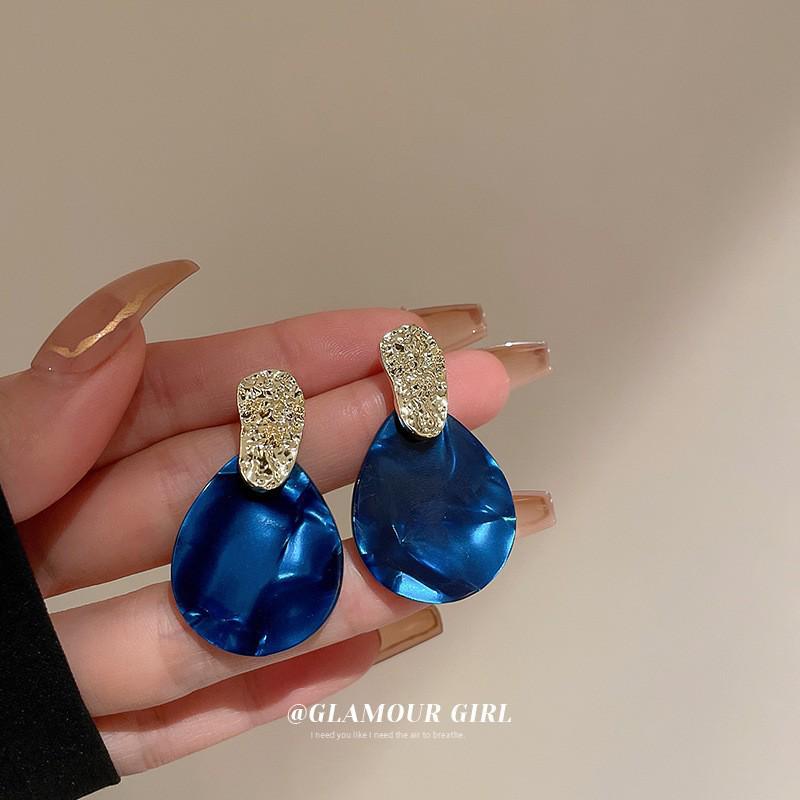 

Blue Geometric Tassel Earrings - Exquisite Long Studs for Women with European and American Style
