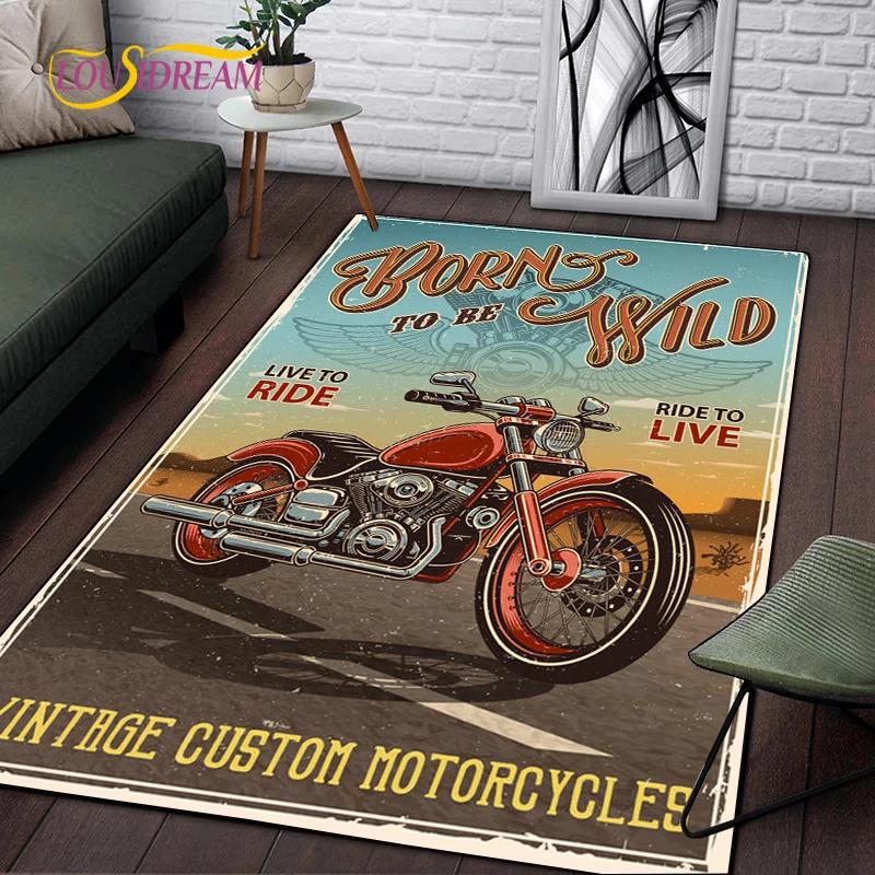 Tappeto retrò da moto, tappetino antiscivolo per grandi porte, zerbino da bagno per soggiorno, camera da letto, ingresso, decorazione per la casa
