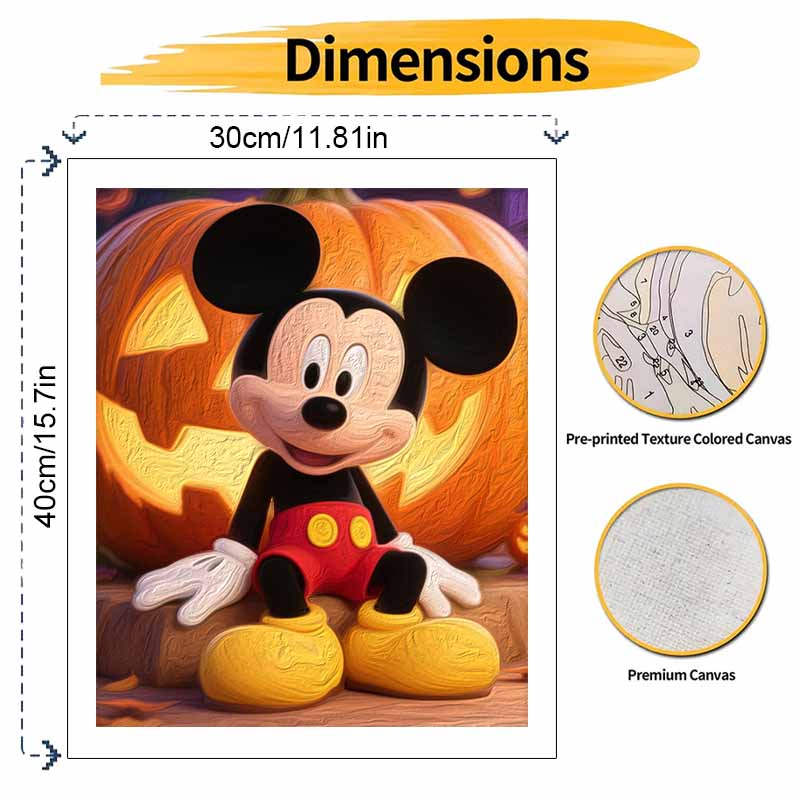 disney mickey mouse pumpkin digital oil painting hand painting kit diy home decoration