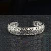 Cuff Bracelet Opening Exquisite Craftsmanship Hollow Silver Color Carved Pattern Retro Bangle for Party