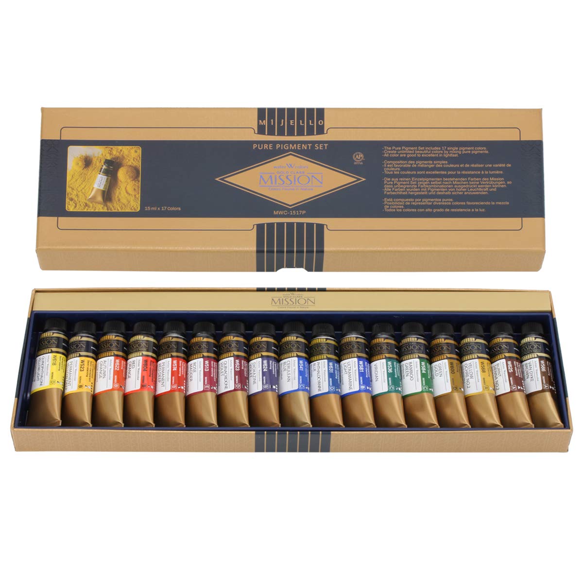 

Mission Gold Class Pure Pigment Set 15ml x 17 Colours Set Gold Class Water Color Watercolor Highest Grade Colour Для Для Для Ескізів Для Мистецтва
