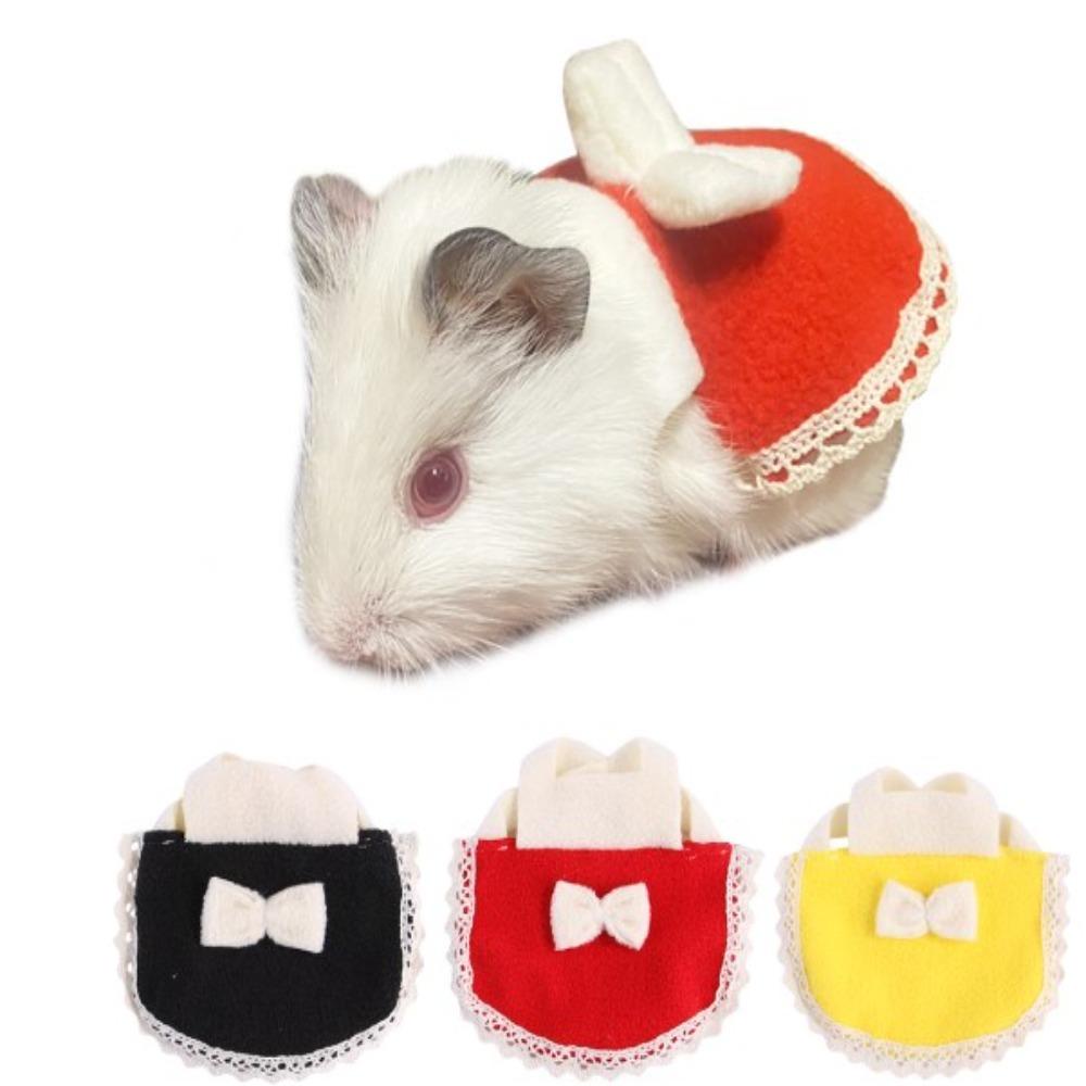 Wear and Bite Resistant Small Animal Clothes Flannel Cloth Dress Cap Harness Vest with Bow